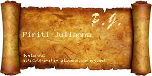 Piriti Julianna névjegykártya
